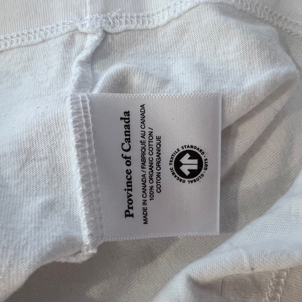 Province of Canada Men's XS Organic Cotton Short Sleeve T-Shirt White - Picture 11 of 12